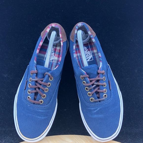 Vans Classic Blue Plaid Low Top Lace Up Mens Size 8 Skate Shoe - Picture 7 of 10